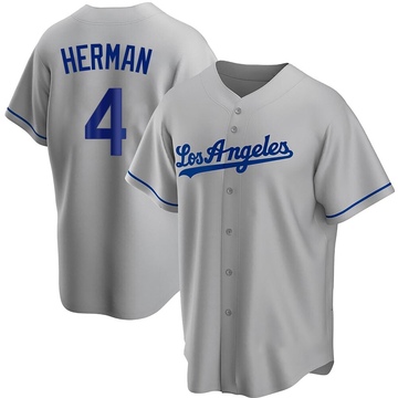 Custom 1945 Babe Herman #4 Brooklyn Baseball Jersey Gray Stitched Name  Number