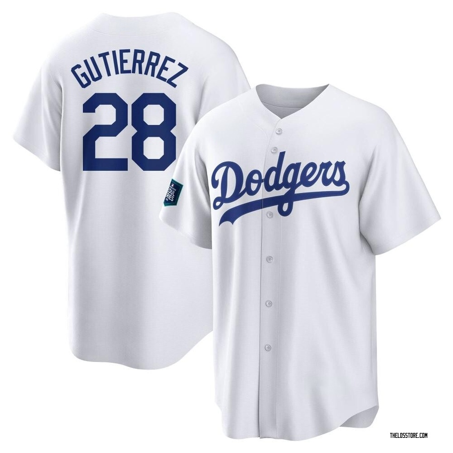 White Replica Franklin Gutierrez Youth Los Angeles Dodgers 2024 World